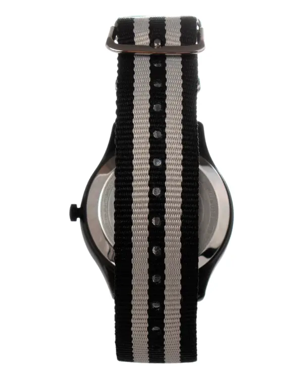 Timex herrklocka med kvartsverk och flerfärgat nylonarmband – Svart