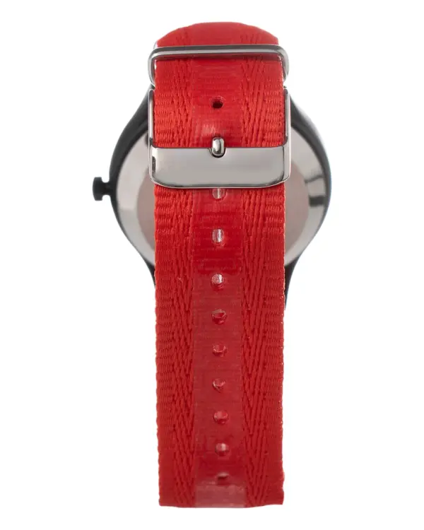 Timex herrklocka med kvartsverk och rött nylonarmband – Svart