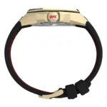 Timex herrklocka med kvartsverk och svart silikonarmband – Guldfärgad