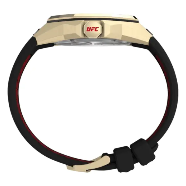 Timex herrklocka med kvartsverk och svart silikonarmband – Guldfärgad