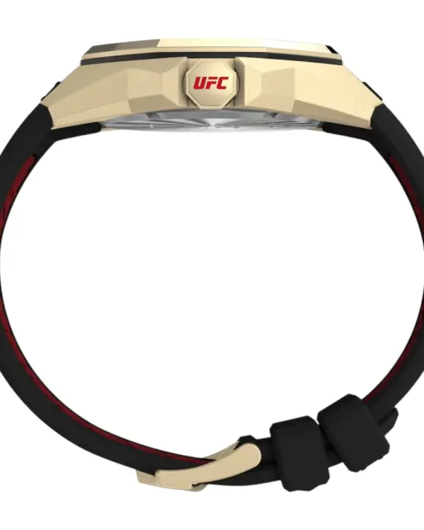 Timex herrklocka med kvartsverk och svart silikonarmband – Guldfärgad