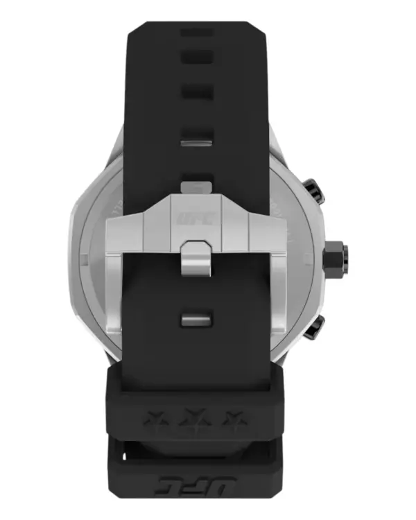 Timex herrklocka med grå stålboett och svart silikonarmband – Svart