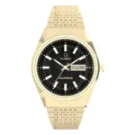 Timex Q Falcon Eye guldfärgad stållänk Svart