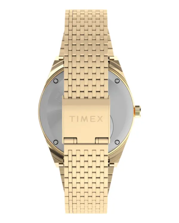 Timex Q Falcon Eye guldfärgad stållänk Svart