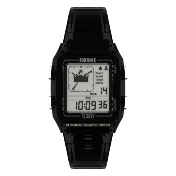 Timex Q Timex LCA x Fortnite med resinarmband Grå