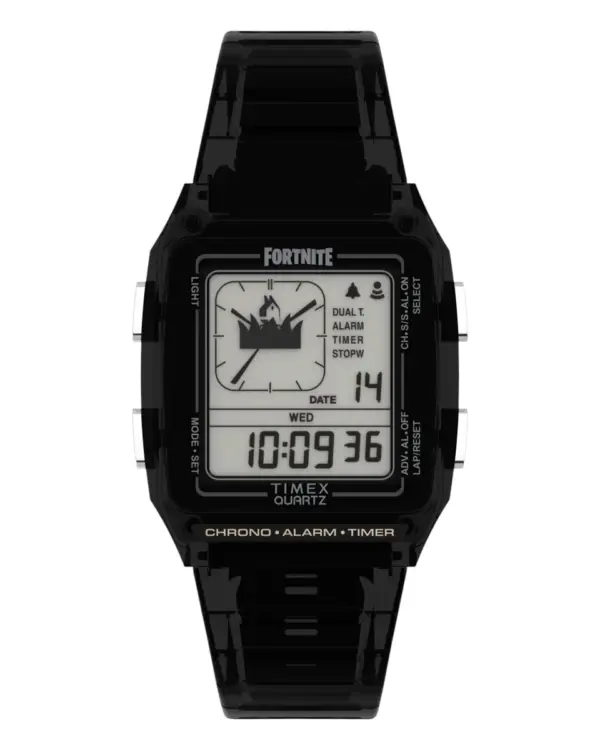 Timex Q Timex LCA x Fortnite med resinarmband Grå