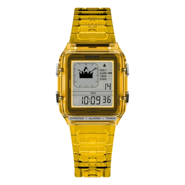Timex Q Timex LCA x Fortnite med gult resinarmband Grå