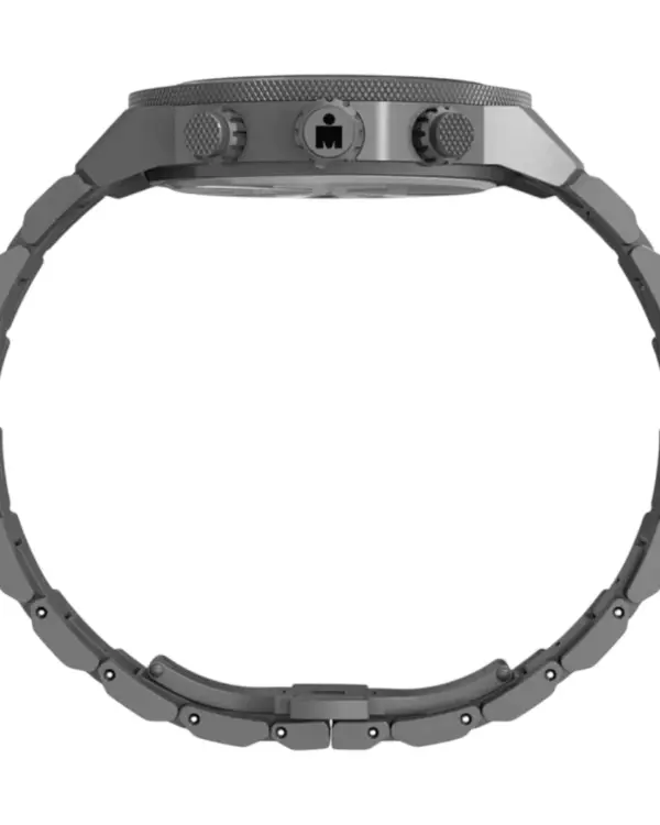 Timex herrklocka med grå stållänk och kvartsverk – Svart