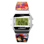 Timex T80 x TVBOY med flerfärgat resinarmband Grön