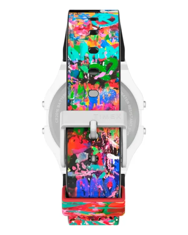 Timex T80 x TVBOY med flerfärgat resinarmband Grön