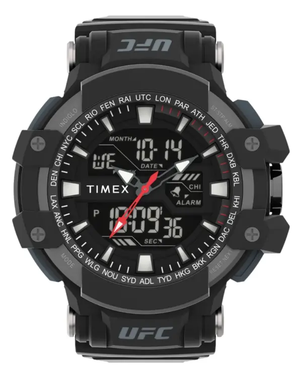 Timex digital herrklocka med svart gummiarmband – Svart