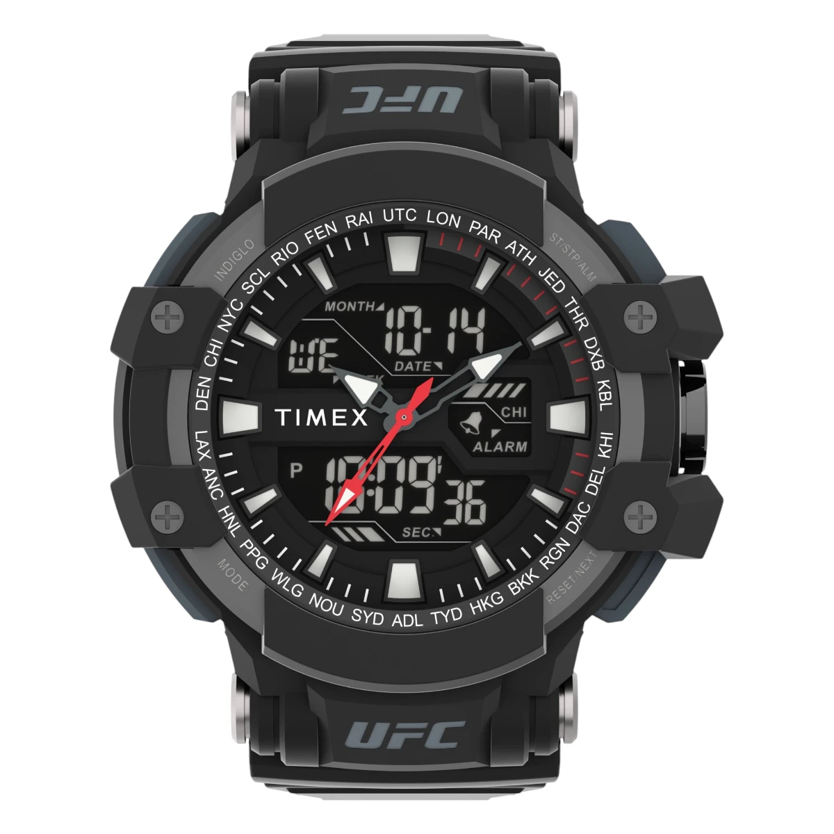 TW5M51800 Timex digital herrklocka med svart gummiarmband – Svart