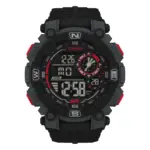 Timex digital herrklocka med svart gummiarmband – Grå