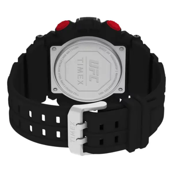 Timex digital herrklocka med svart gummiarmband – Grå
