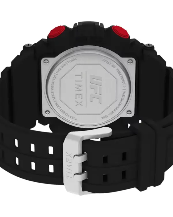 Timex digital herrklocka med svart gummiarmband – Grå