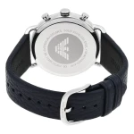 Armani Aviator Quartz Kronograf Läderarmband Blå