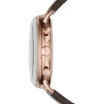 Armani Aviator Quartz Kronograf Roséguldfärgad Boett Läderarmband Grå