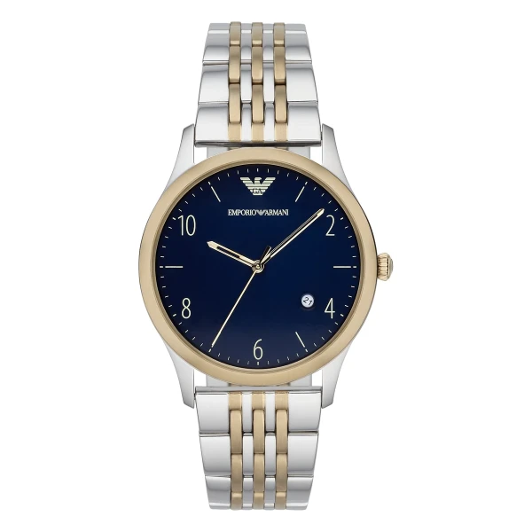 Armani Beta Quartz Tvåfärgad Stållänk Blå