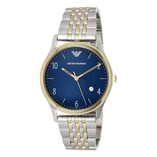 Armani Beta Quartz Tvåfärgad Stållänk Blå