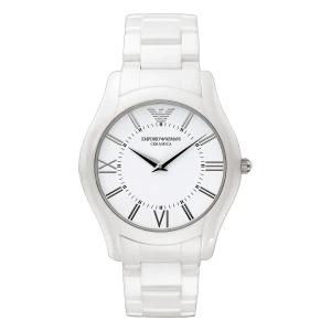 Armani Ceramica 43 mm Quartz Keramiklänk Vit