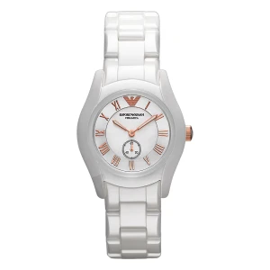 Armani Ceramica Quartz Keramiklänk Vit Pärlemor