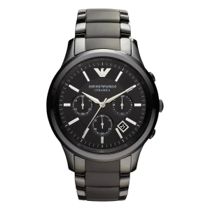 Armani Ceramica Quartz Kronograf Keramiklänk Svart