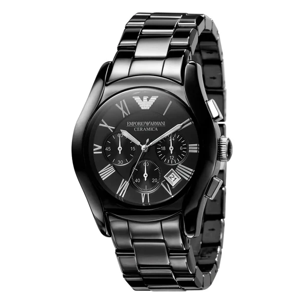 Armani Ceramica Valente Quartz Kronograf Keramiklänk Svart