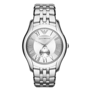 Armani Classic 43 mm Quartz Liten Sekundvisare Stållänk Silver