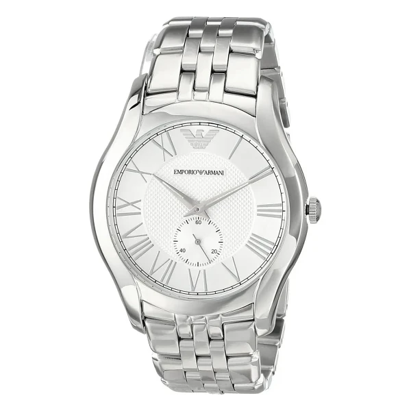 Armani Classic 43 mm Quartz Liten Sekundvisare Stållänk Silver