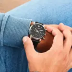 Armani Classic Quartz Kronograf Läderarmband Svart