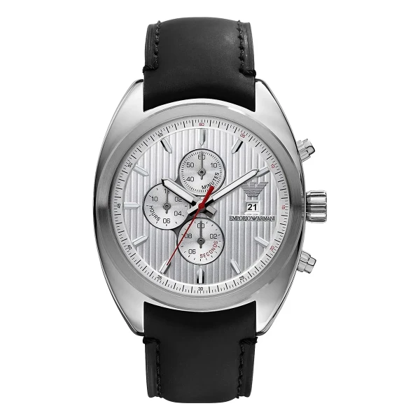 Armani Classic Quartz Kronograf Läderarmband Vit