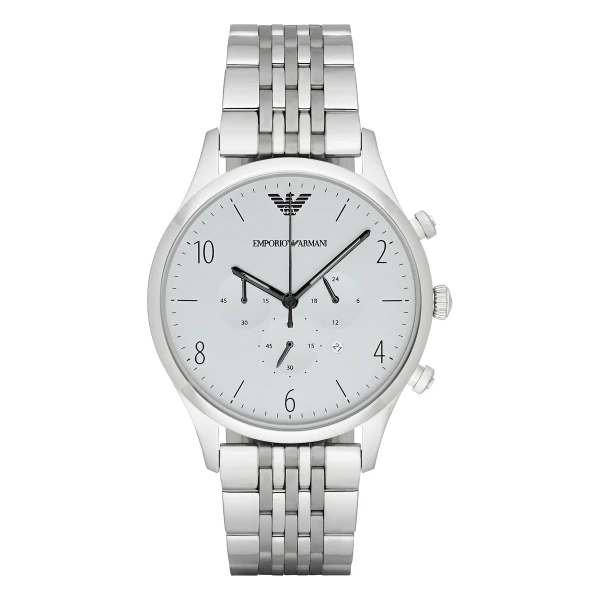Armani Classic Quartz Kronograf Stållänk Silver