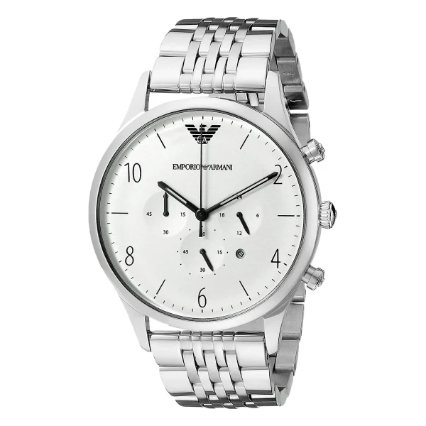 Armani Classic Quartz Kronograf Stållänk Silver