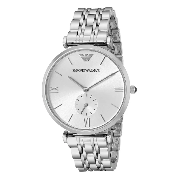 Armani Classic Quartz Liten Sekundvisare Stållänk Silver