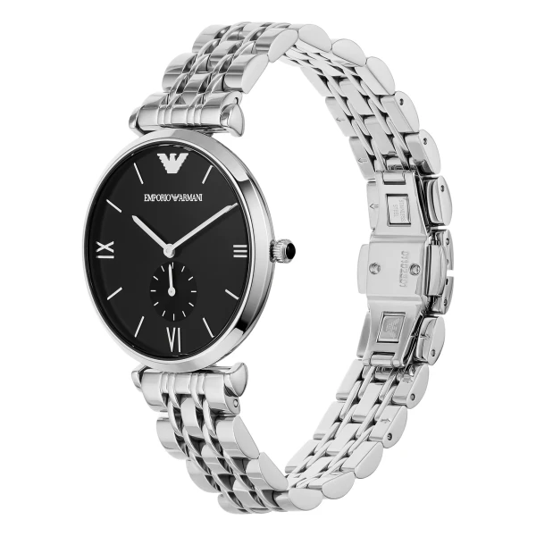 Armani Classic Quartz Liten Sekundvisare Stållänk Svart