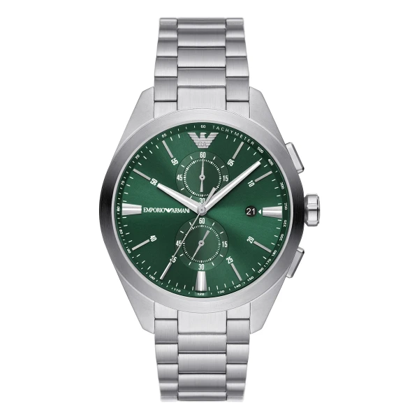 Armani Claudio Quartz Kronograf Stållänk Grön