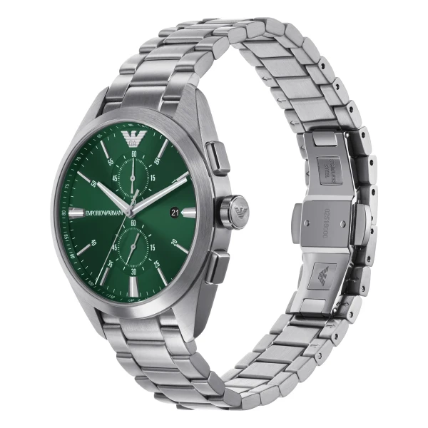 Armani Claudio Quartz Kronograf Stållänk Grön