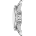 Armani Diver Quartz Kronograf Silverfärgad Boett Stållänk Svart