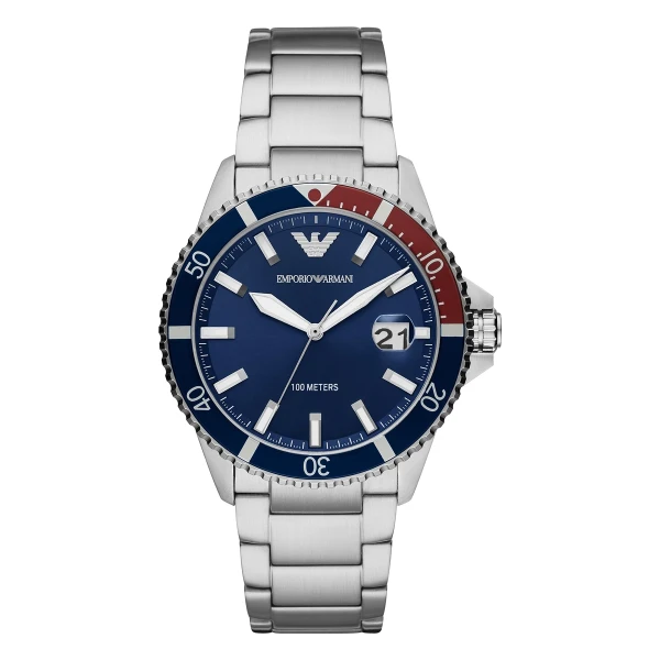 Armani Diver Quartz Stållänk Blå
