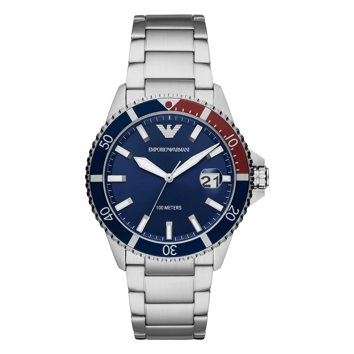 Armani Diver Quartz Stållänk Blå
