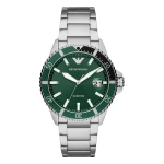 Armani Diver Quartz Stållänk Grön