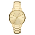 Armani Exchange Cayde Quartz Guldfärgad Stållänk Guld