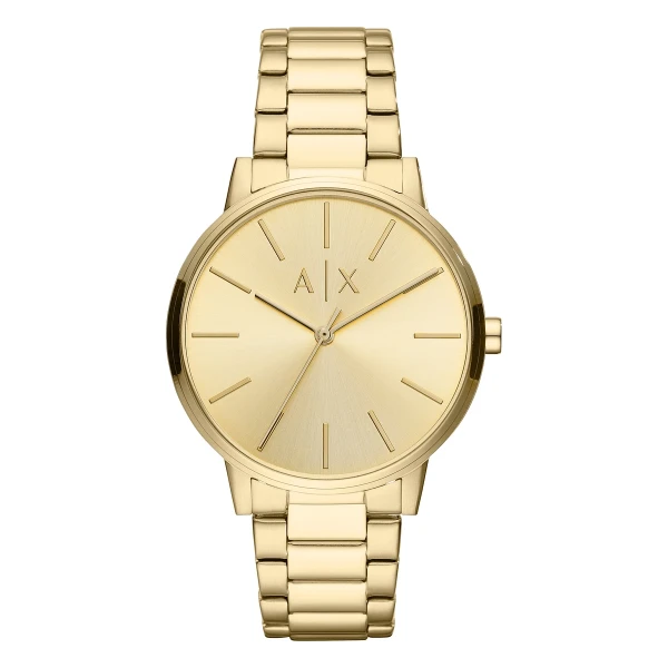 Armani Exchange Cayde Quartz Guldfärgad Stållänk Guld