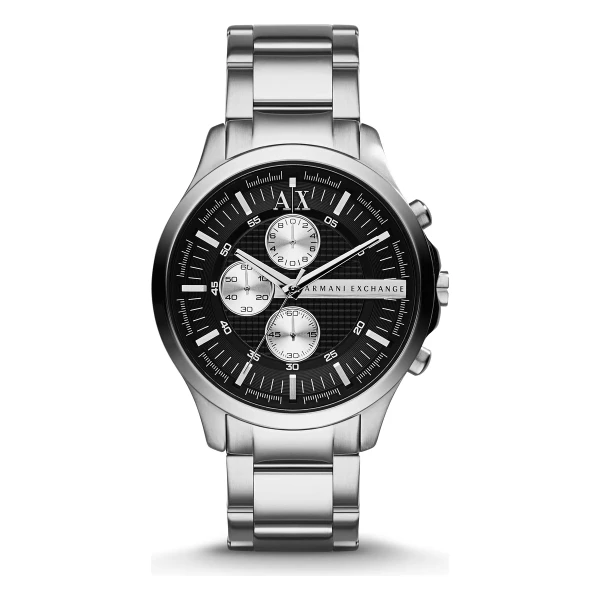 Armani Exchange Hampton Chrono Quartz Kronograf Stållänk Svart