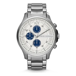 Armani Exchange Hampton Chrono Quartz Kronograf Stållänk Vit