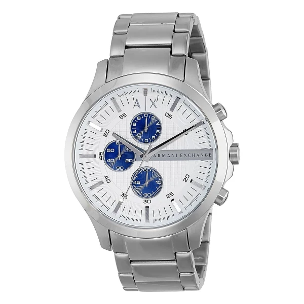 Armani Exchange Hampton Chrono Quartz Kronograf Stållänk Vit
