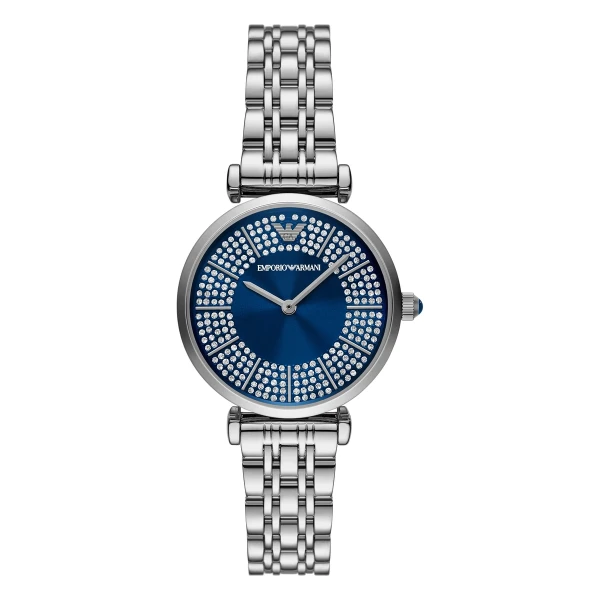 Armani Gianni T-Bar Quartz Kristallurtavla Stållänk Blå