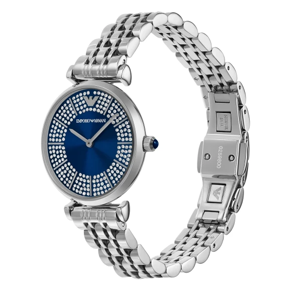 Armani Gianni T-Bar Quartz Kristallurtavla Stållänk Blå