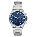 Armani Mario Quartz Kronograf Stållänk Blå