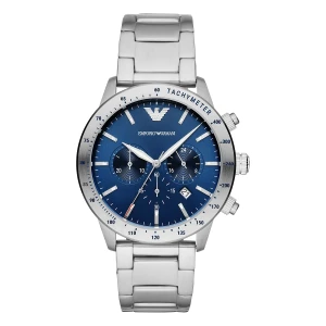 Armani Mario Quartz Kronograf Stållänk Blå